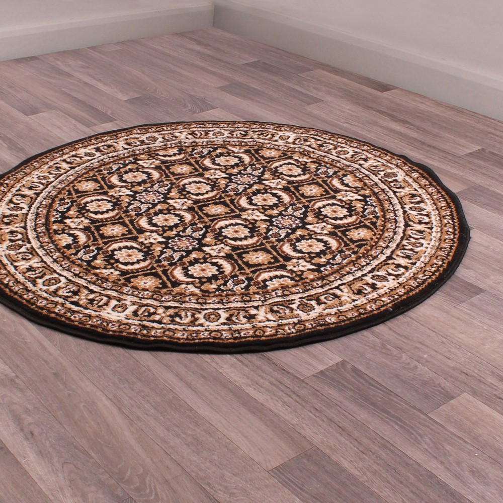 Esta Circluar Rugs in Black by Rugstyle